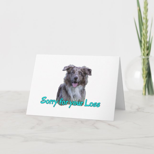 Carte Blue Eyed Merle Cattle Chien Condolence Désolé Per (Devant)