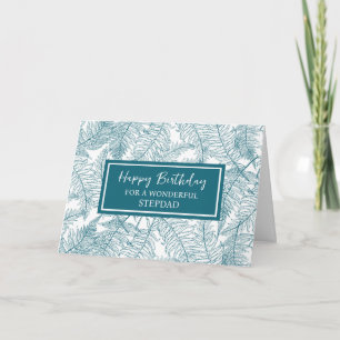 Carte Blue Ferns Stepdad Anniversaire