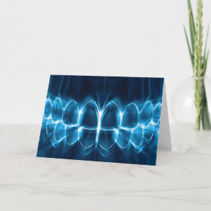 Carte Blue Glowing Teeth Smile Dentist Orthodontist Card