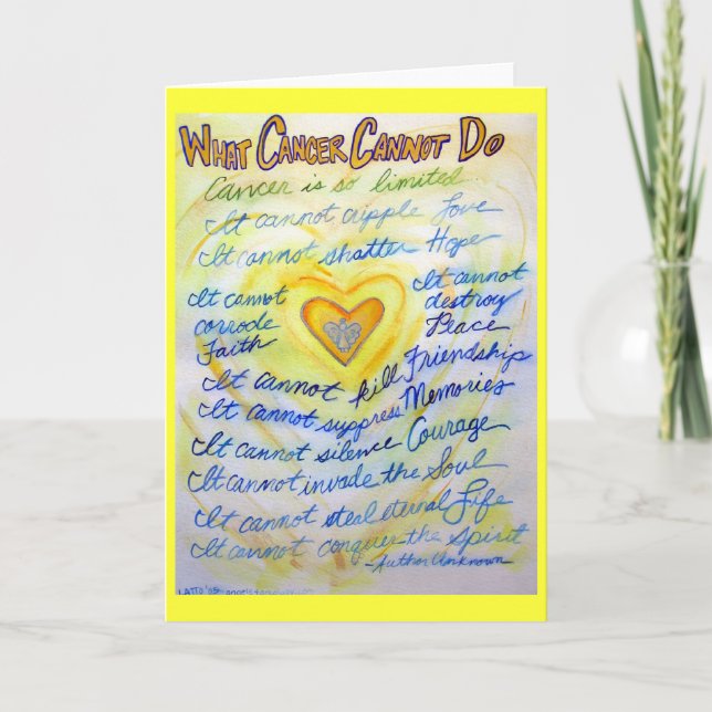 Carte Blue & Gold Ce que le cancer ne peut pas faire Car (Devant)