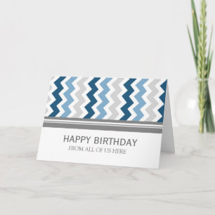 Carte Blue Grey Chevron Business De Groupe Anniversaire