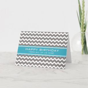 Carte Blue Grey Chevron Business De Groupe Anniversaire