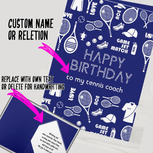 Carte Blue Happy Birthday 🎾 Tennis 💙 🤍