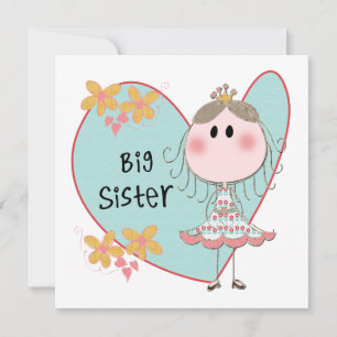 Carte Blue Heart Princess Big Sister