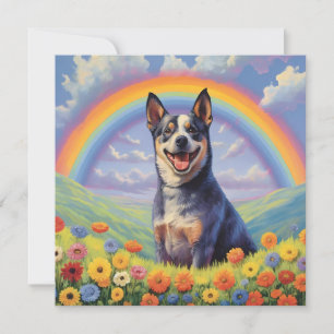 Carte Blue Heeler Memorial mignon Nom de chien personnal
