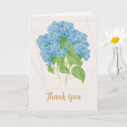 Carte Blue Hydrangea Floral | Thank You