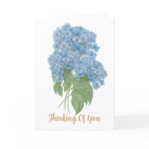 Blue Hydrangea Thinking of You Card