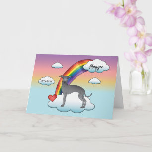 Carte Blue Italian Greyhound Cute Dog Rainbow Memorial