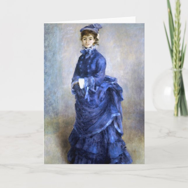 Carte Blue Lady Parisienne Renoir Impressionniste Peintu (Devant)
