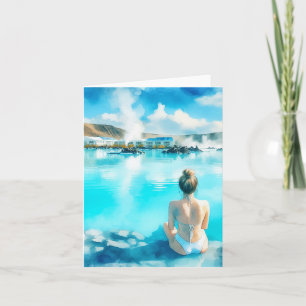 Carte Blue Lagoon Islande Aquarelle