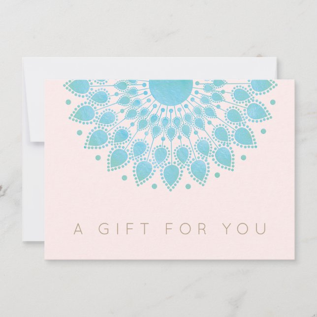Carte Blue Lotus Mandala Salon et certificat cadeau Spa (Devant)