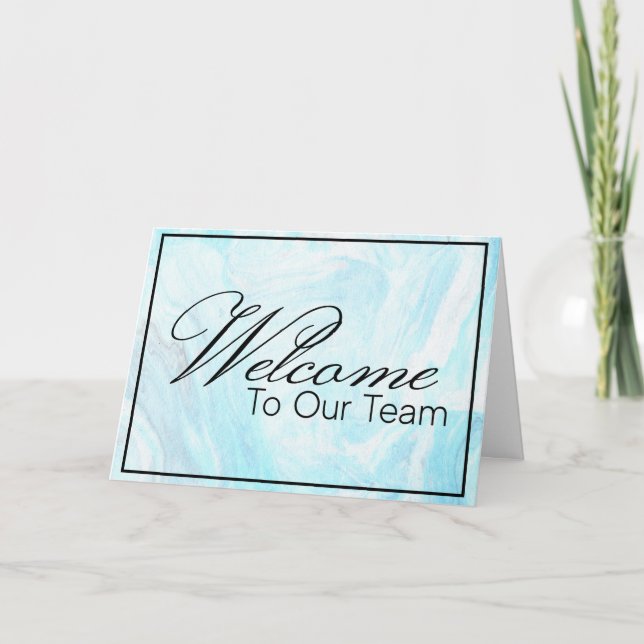 Carte Blue Marbled Bienvenue dans l'équipe nouvel employ (Devant)
