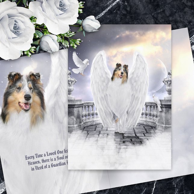 Carte Blue Merle Collie Angel Heaven - Pet Loss Sympathi (Créateur téléchargé)