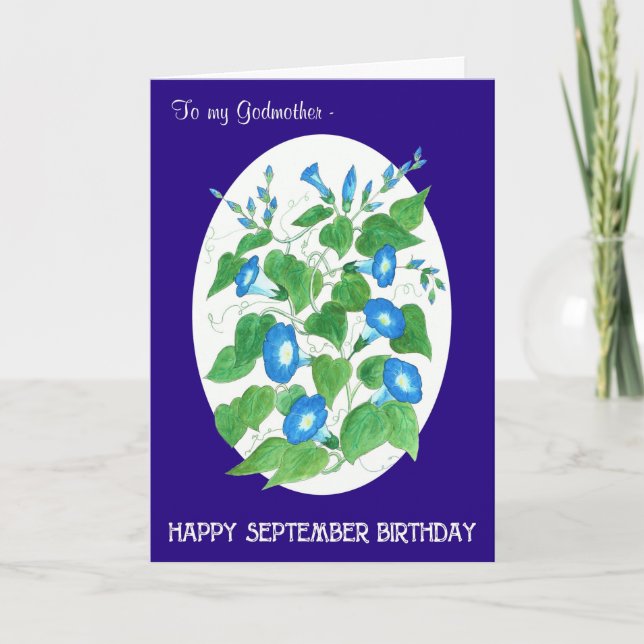 Carte Blue Morning Gloire Septembre Anniversaire Godmère (Devant)