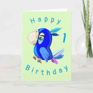 Carte Blue Parrot Funny Birthday Card - Personnalisable