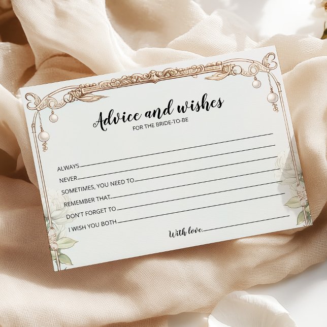 Carte Blue Pearls Prosecco Fête des mariées Conseils (Créateur téléchargé)