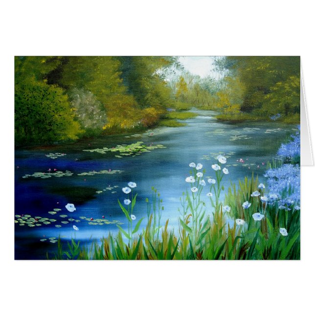 Carte Blue Poppies (Devant Horizontal)