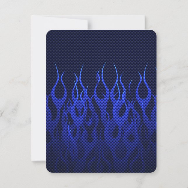 Carte Blue Racing Flames on Carbon Fiber (Devant)