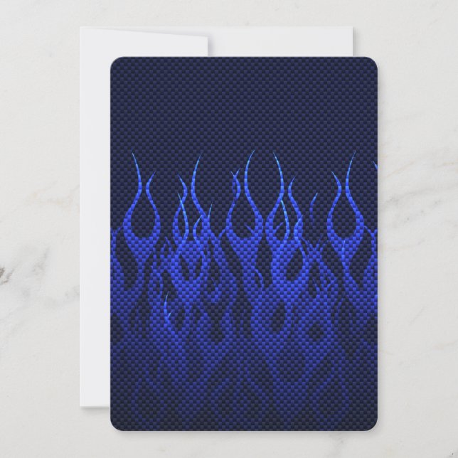 Carte Blue Racing Flames on Carbon Fiber (Devant)