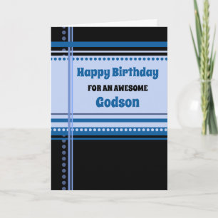 Carte Blue Retro Godson Anniversaire