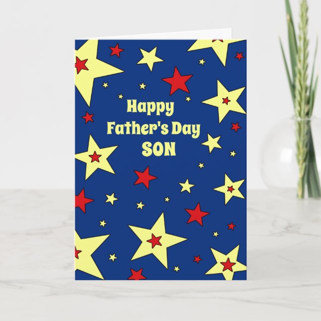 Carte Blue Stars Son Bonne Fête des pères (Devant)