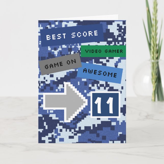 Carte Blue Video Gamer 11e anniversaire (Devant)