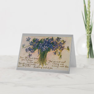 Carte Blue Violets Fond Friend