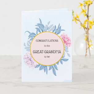 Carte Blue Watercolor Félicitations Grand-mère d'être