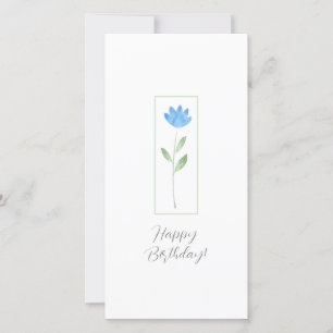 Carte Blue Watercolor Flower