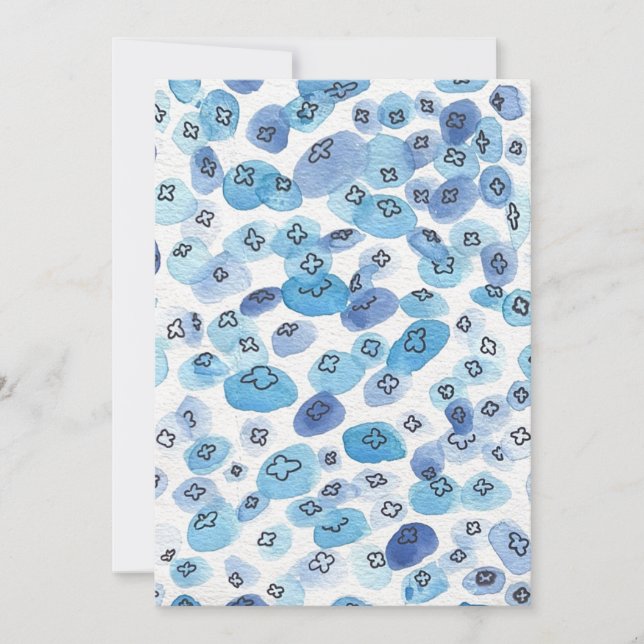 Carte Blue Watercolor Jellfish (Devant)