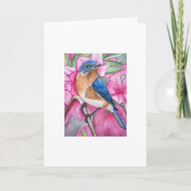 Carte Bluebird Among the Azaleas GREETING CARD (Devant)