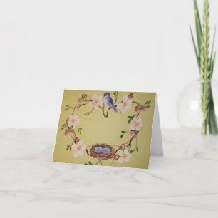 Carte Bluebird & Apple Blossoms