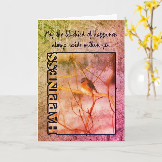 Carte Bluebird Of Happiness Inspiration Card (Fleur jaune)