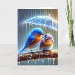 Carte Bluebirds Dans La Pluie Merci