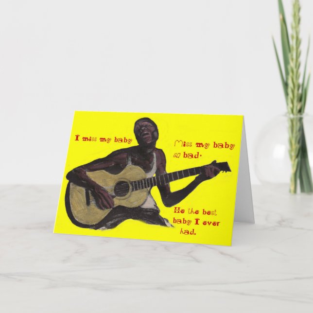 Carte bluesman I Miss My Baby mari petit ami homme (Devant)