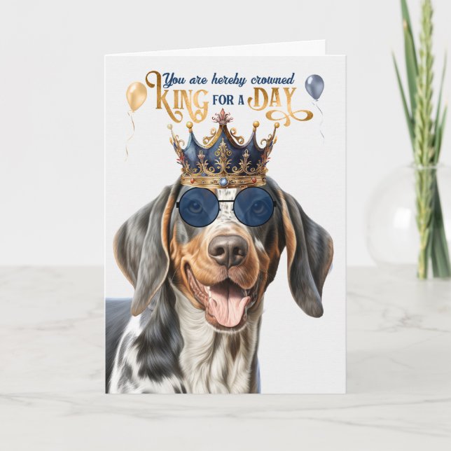 Carte Bluetick Coonhound Dog King pour jour drôle Annive (Devant)