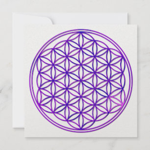 Carte Blume des Lebens / Fleur de vie   bleu rose