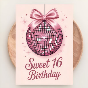 Carte Blush & Bows Sweet Sixteen Anniversaire