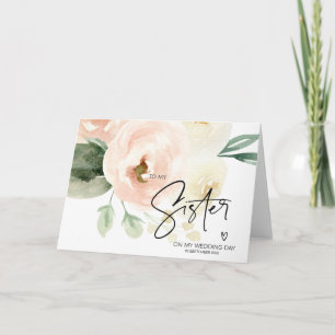 Carte Blush Floral à ma soeur sur mon cadeau de jour de 