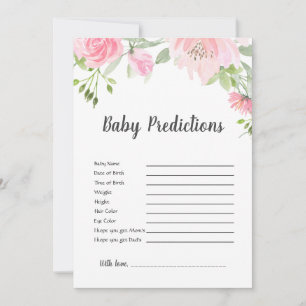 Carte Blush Peonies Baby Predictions Jeu