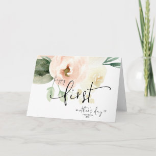 Carte Blush Pink Happy First Mother's Day Cadeau Keepsak