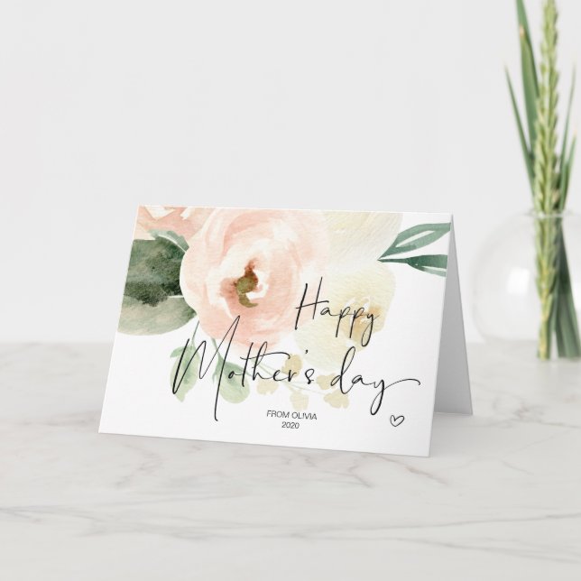 Carte Blush Pink Joyeux cadeau de la fête des mères de l (Devant)