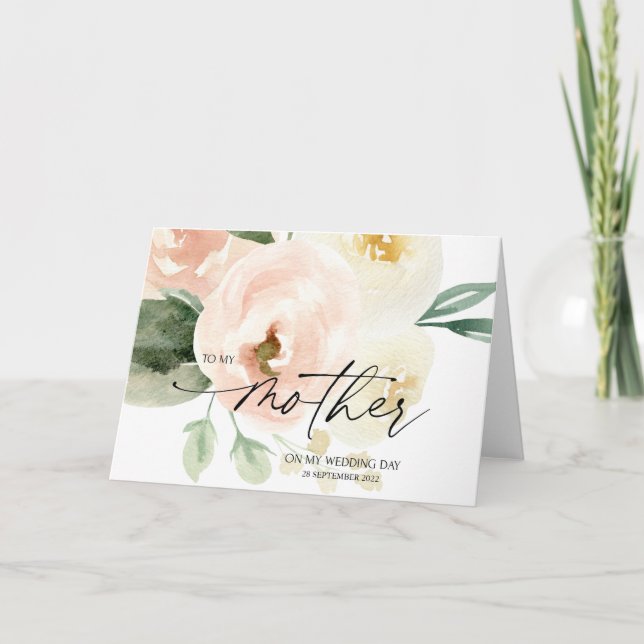 Carte Blush Pink My Mother Wedding Day Don de la mariée (Devant)