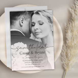 Carte Blush Pink Romantic Chic Full Photo Enregistrer la