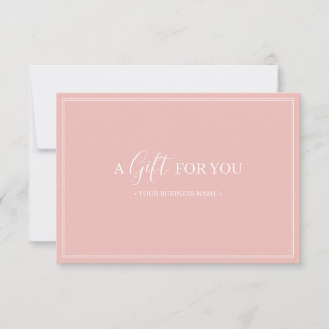 Carte Blush rose moderne Customisé certificat cadeau (Devant)