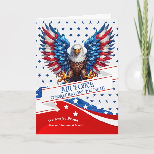 Carte BMT Graduate American Eagle and Stars with Name (Devant)
