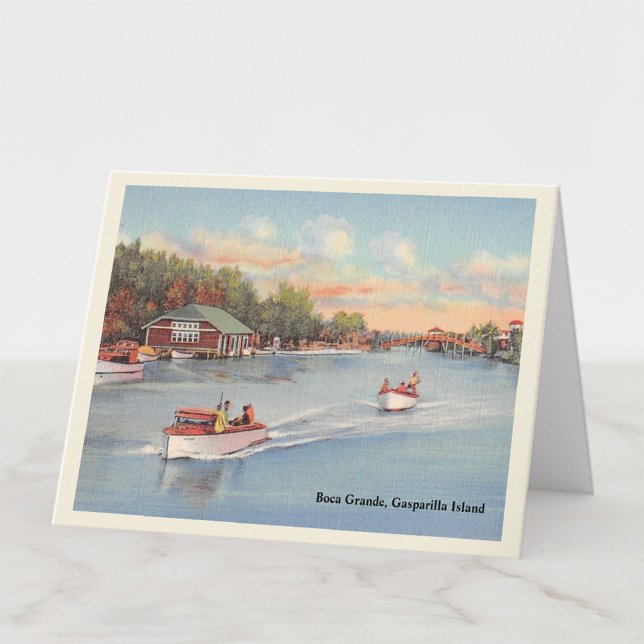 Carte Boca Grande, Gasparilla Island vintage boats (Créateur téléchargé)