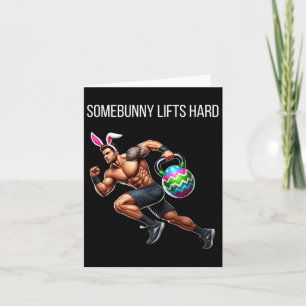 Carte Bodybuilding de Pâques Athlètes lapins de Pâques