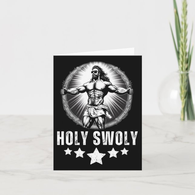 Carte Bodybuilding Jésus Fitness Saint Swoly Funny Gym 1 (Devant)
