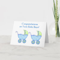 Boguet bleu de bébés jumeaux de félicitations